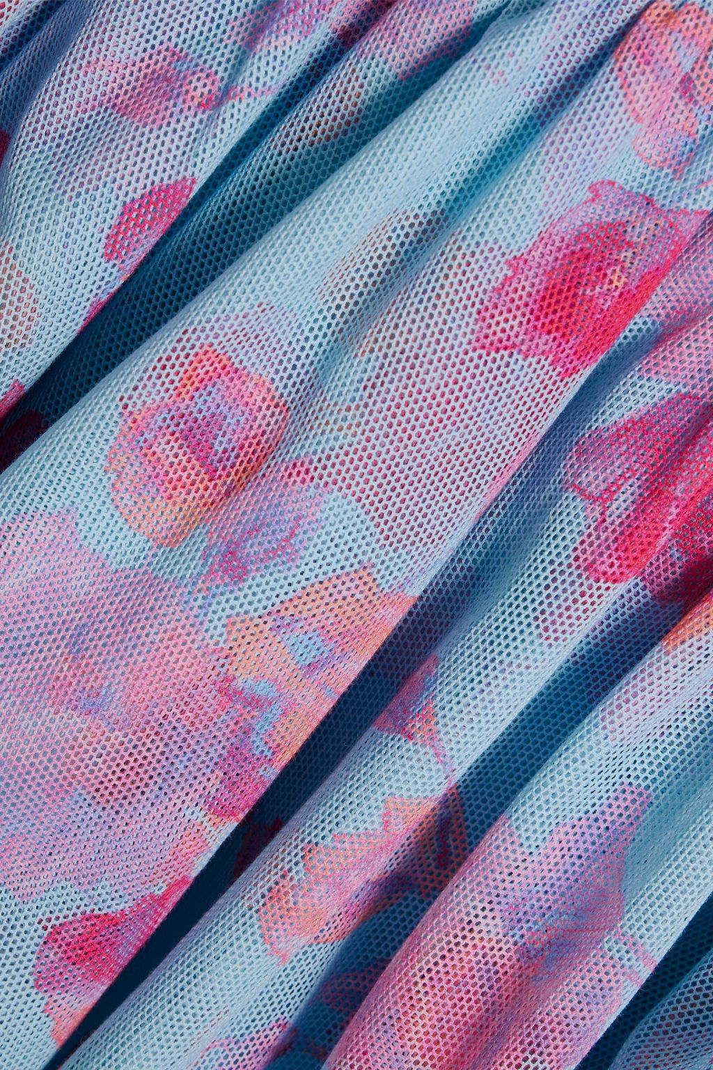 LOVESHACKFANCY Floral-print cotton-blend tulle mini dress