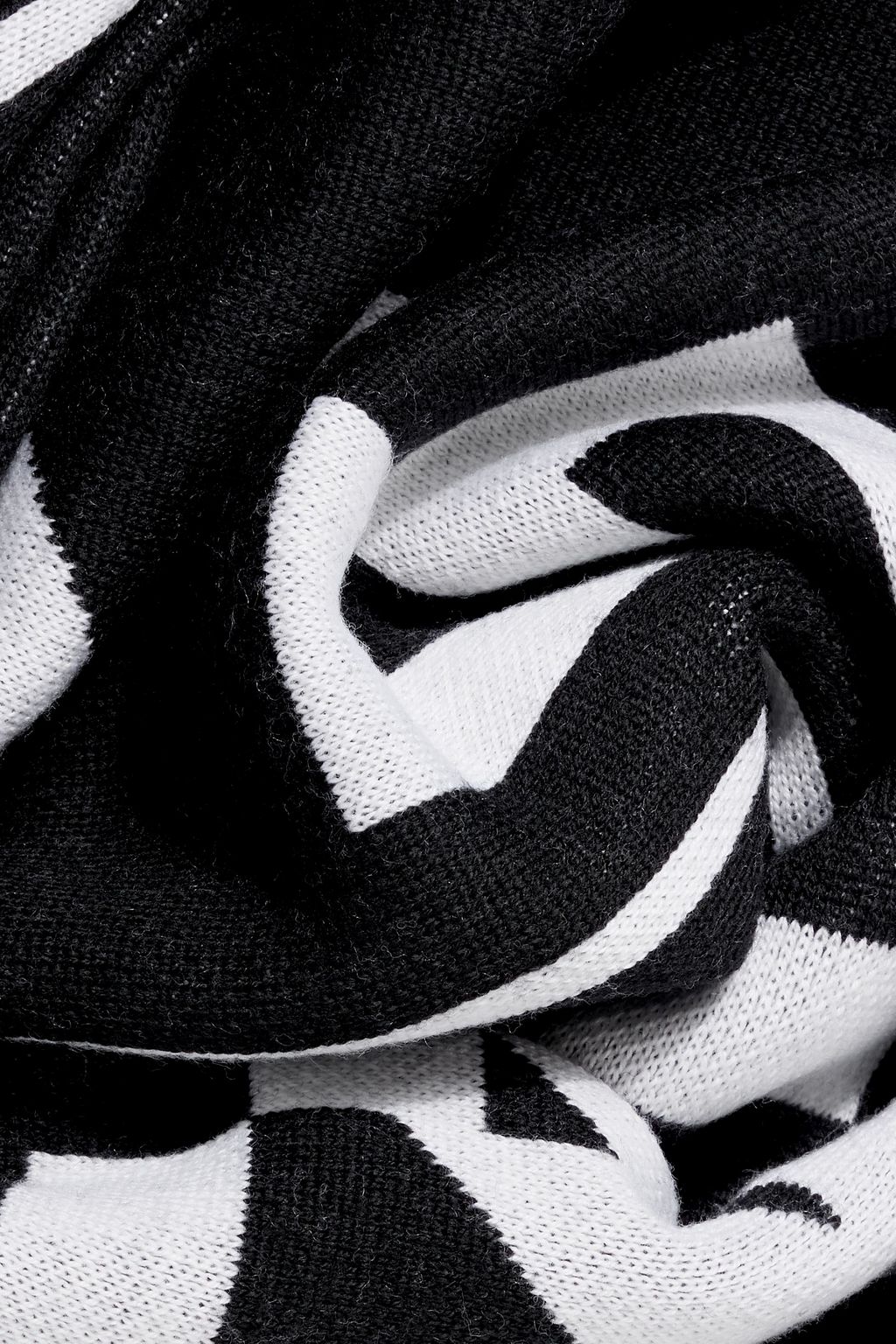 GIVENCHY Reversible frayed jacquard-knit wool scarf