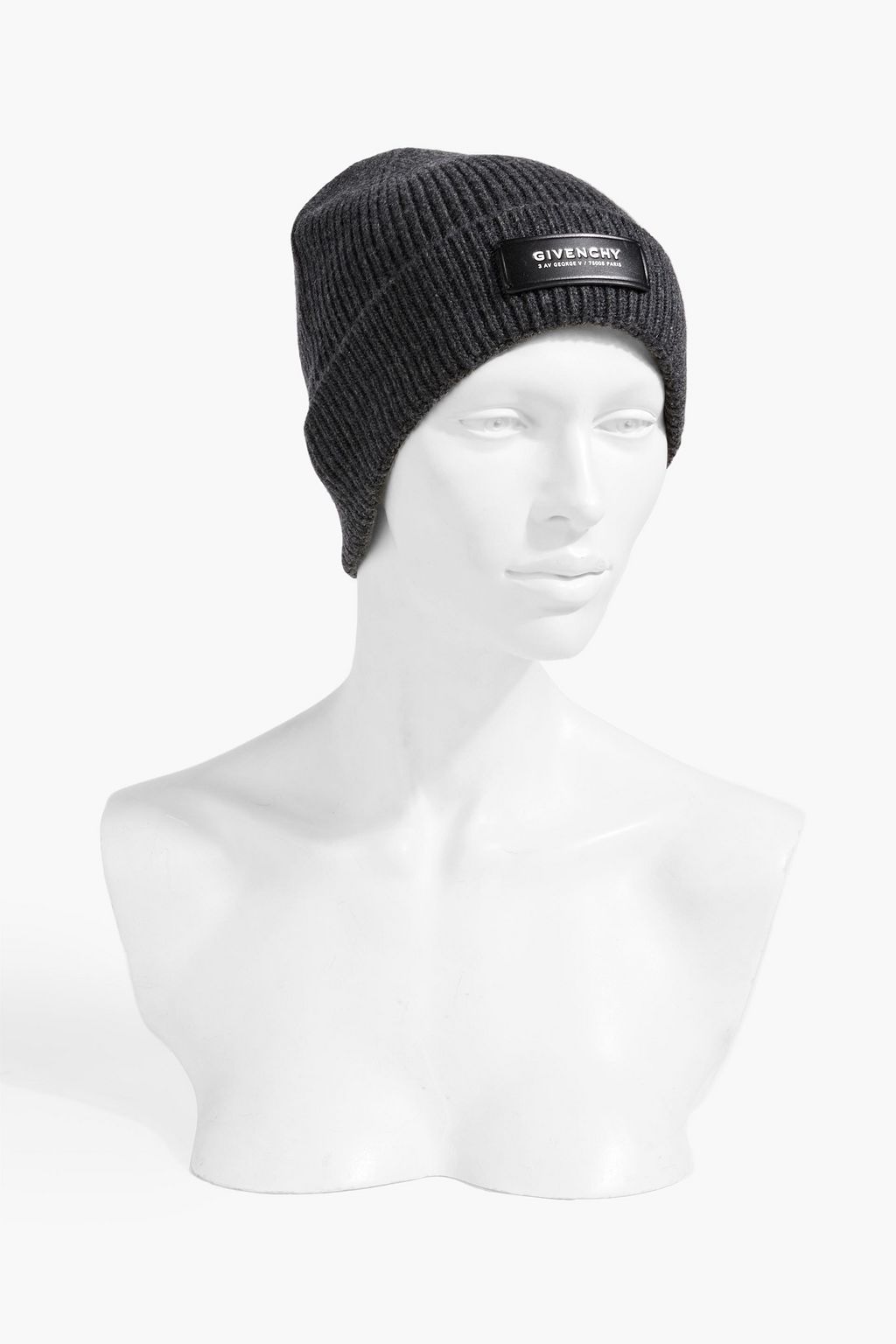 GIVENCHY Appliquéd ribbed wool and cashmere-blend beanie