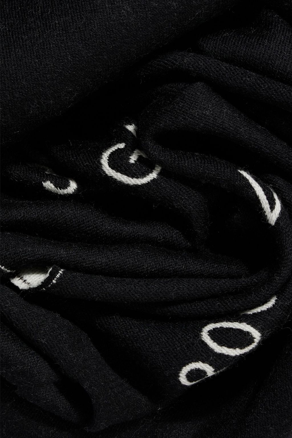 GIVENCHY Reversible frayed jacquard-knit wool and silk-blend scarf