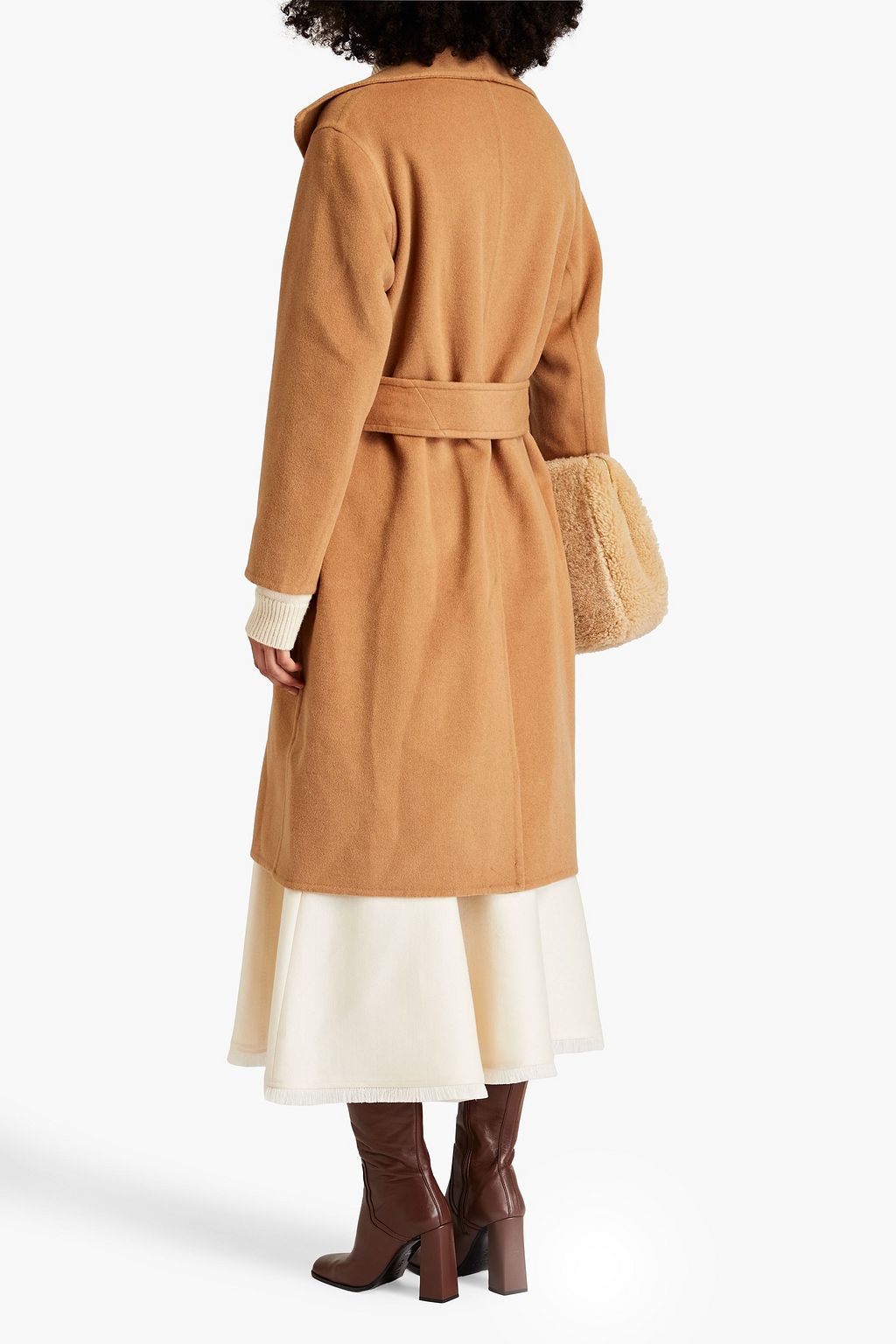VINCE. Belted wool and cashmere-blend felt coat