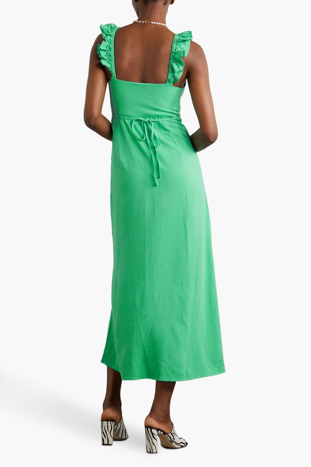 RIXO Cecile ruffled woven midi dress