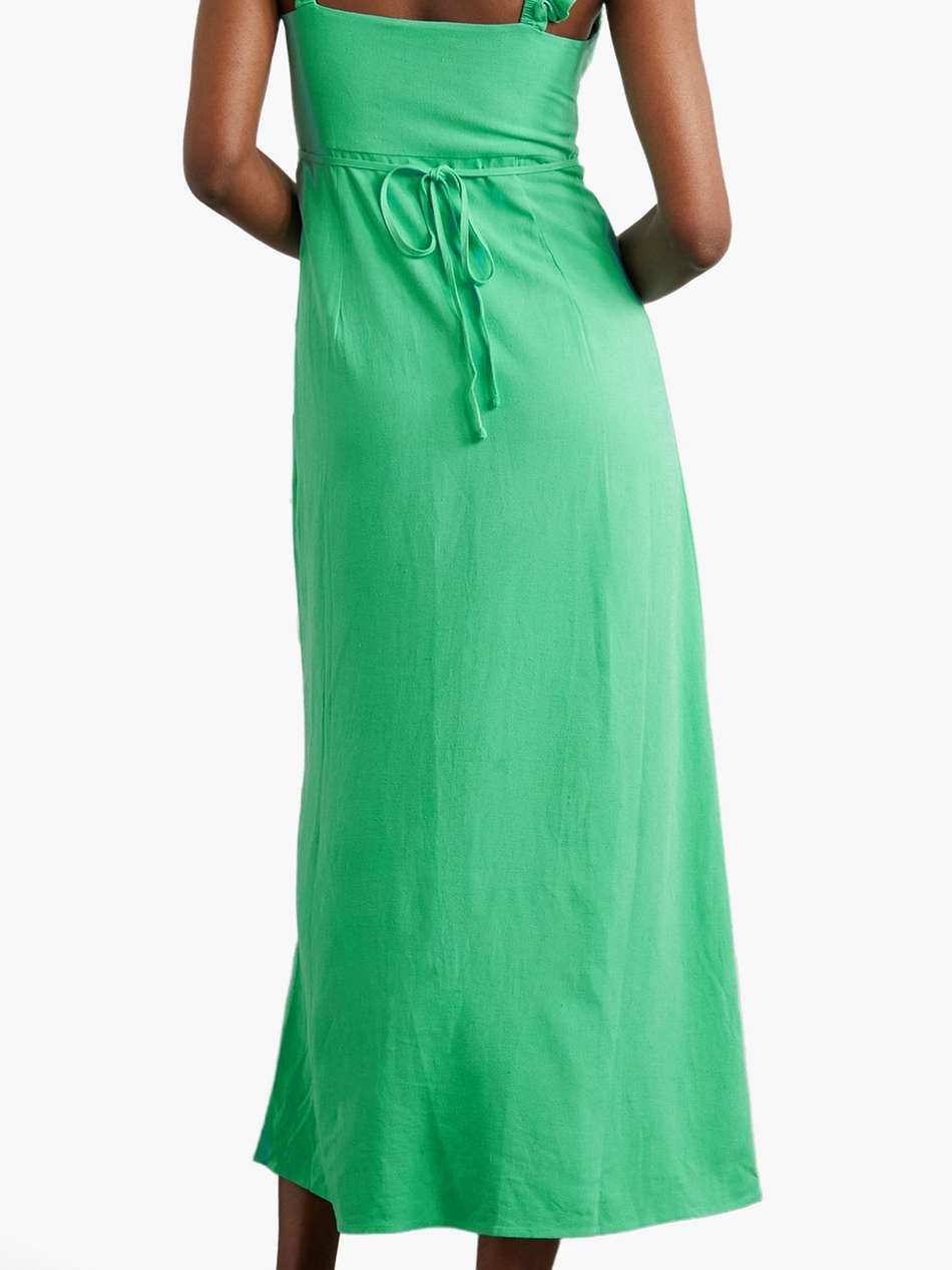 cecile ruffled woven midi dress