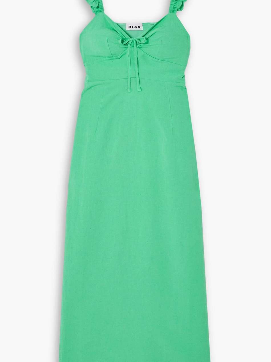cecile ruffled woven midi dress