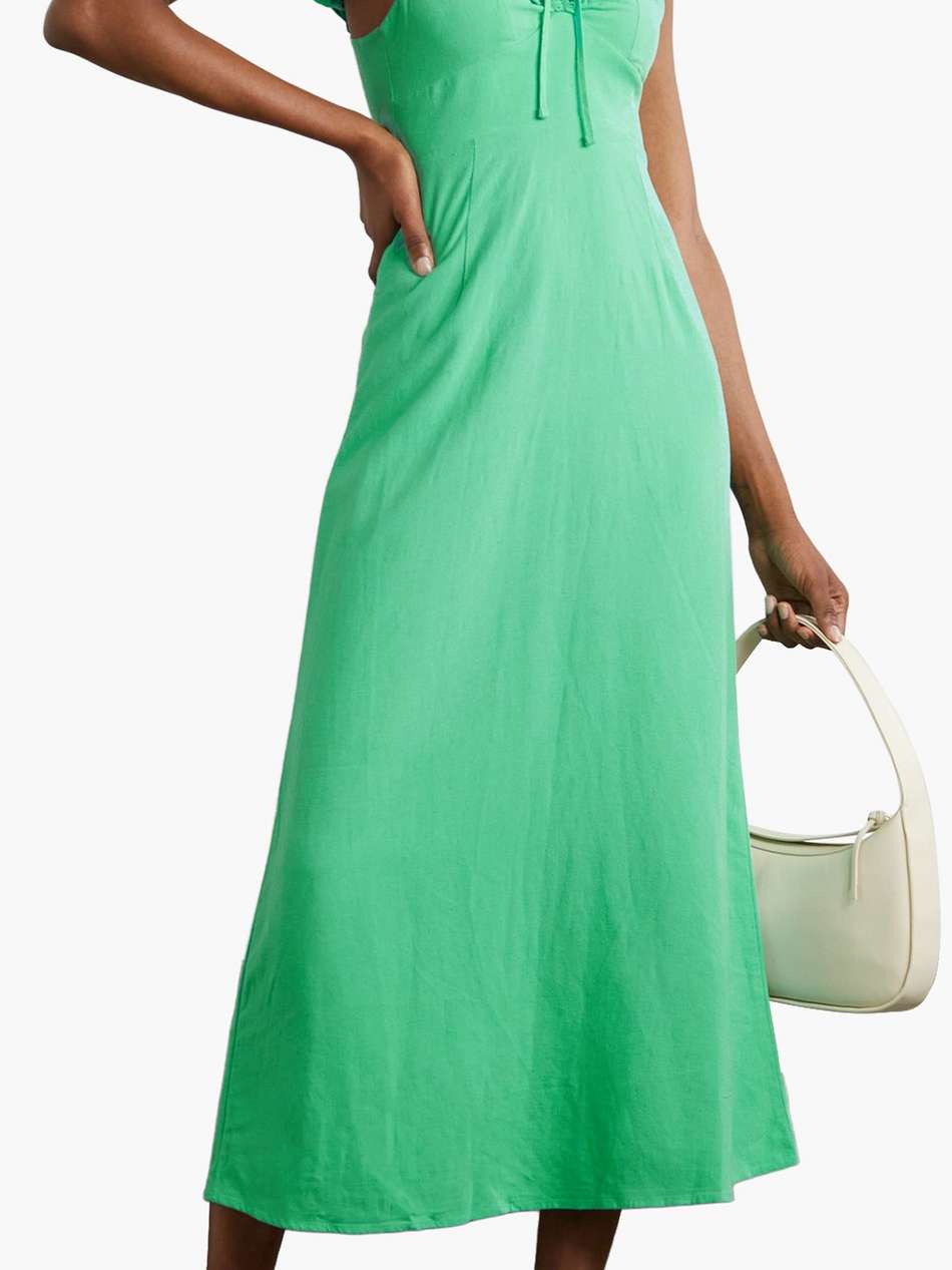 cecile ruffled woven midi dress