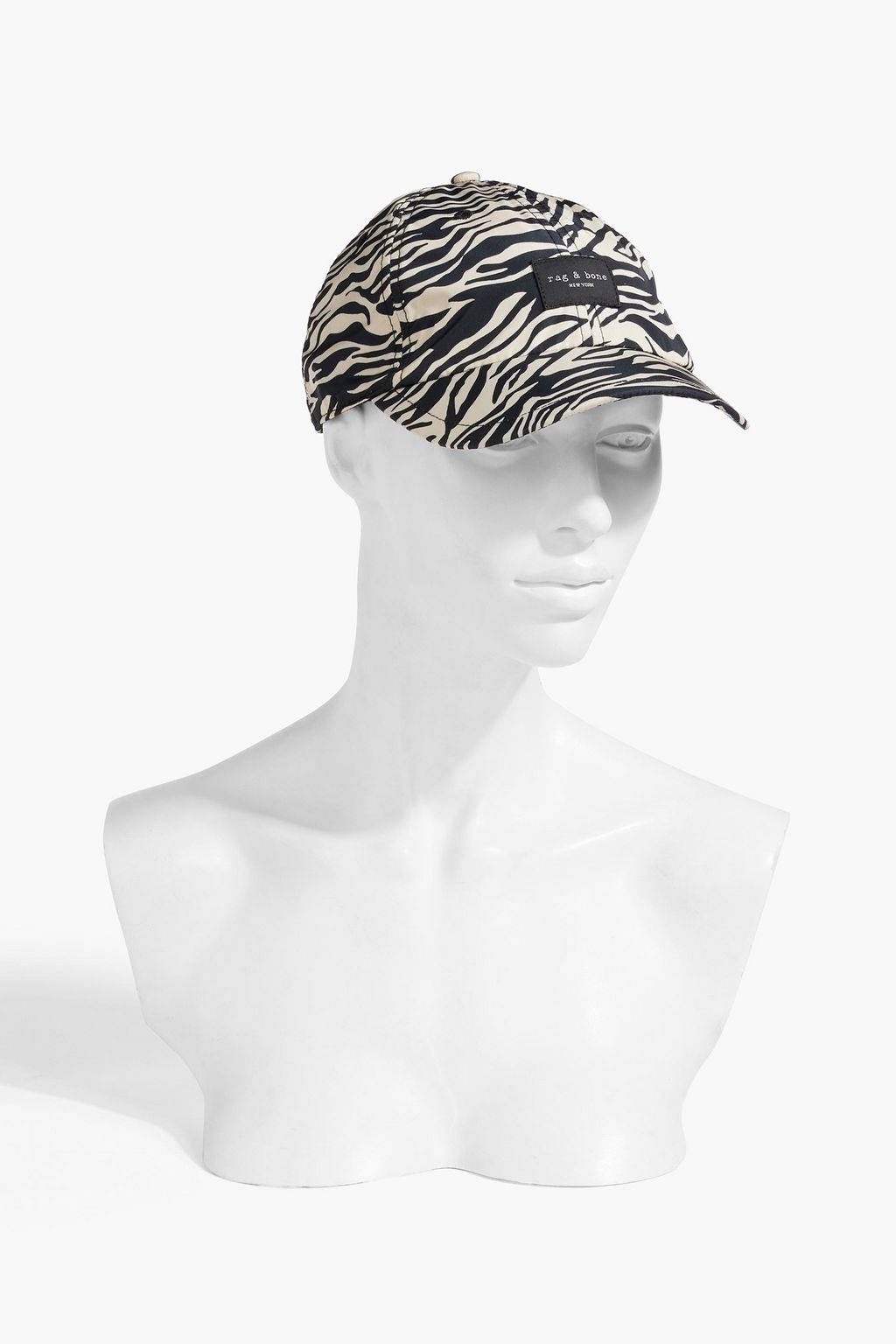 RAG & BONE Addison zebra-print shell baseball cap