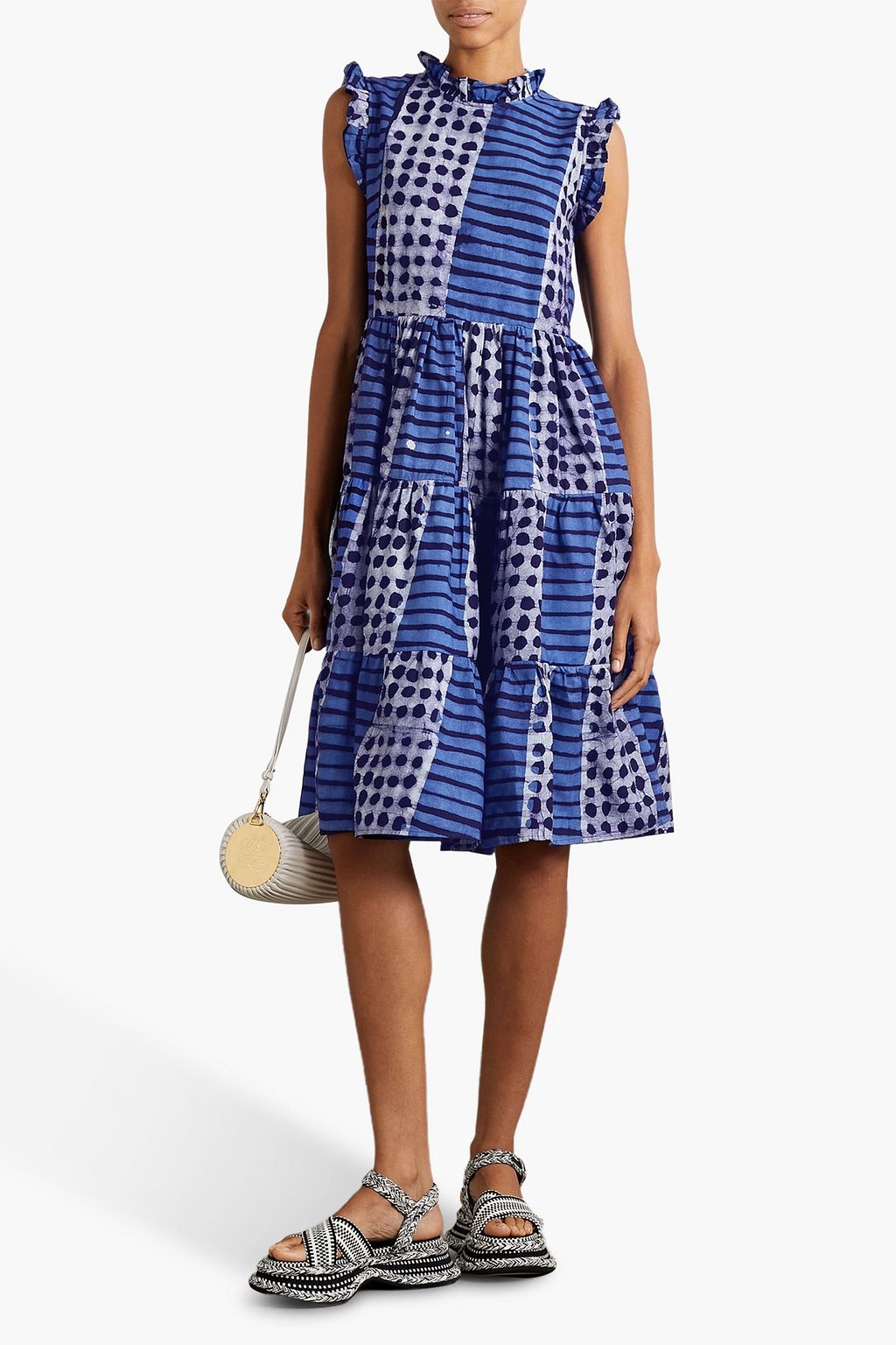 STUDIO 189 Aggie tiered printed cotton midi dress
