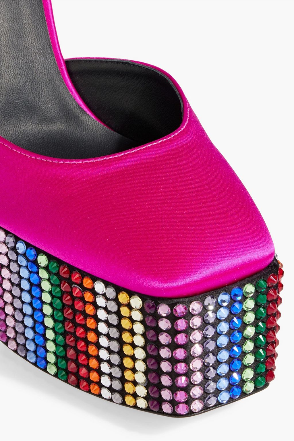 GIUSEPPE ZANOTTI Bebe crystal-embellished satin platform pumps