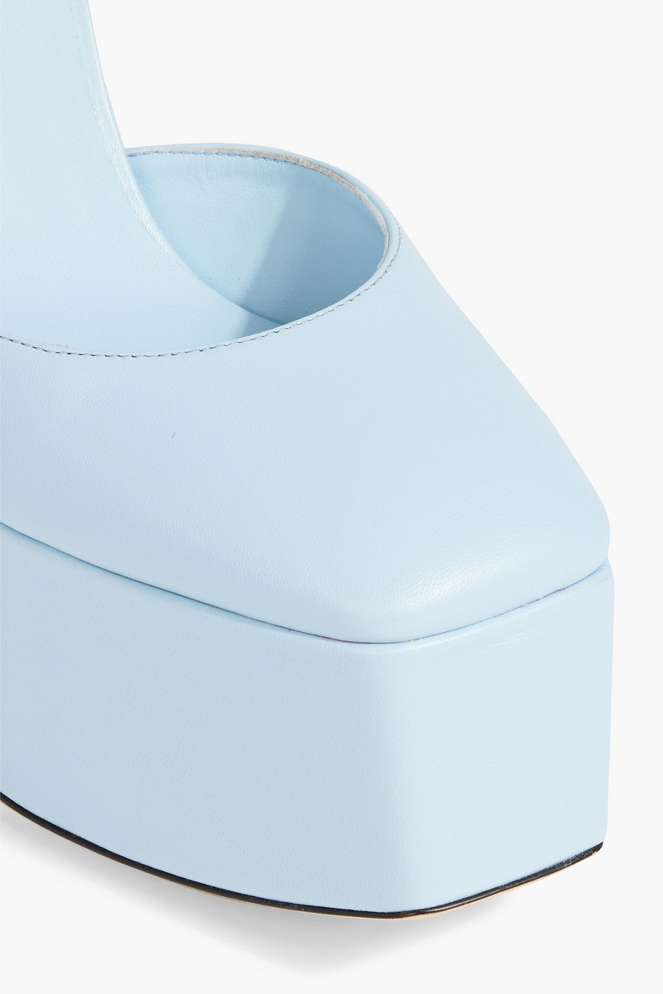 Giuseppe Zanotti New York 80 Leather Platform Pumps In Sky Blue