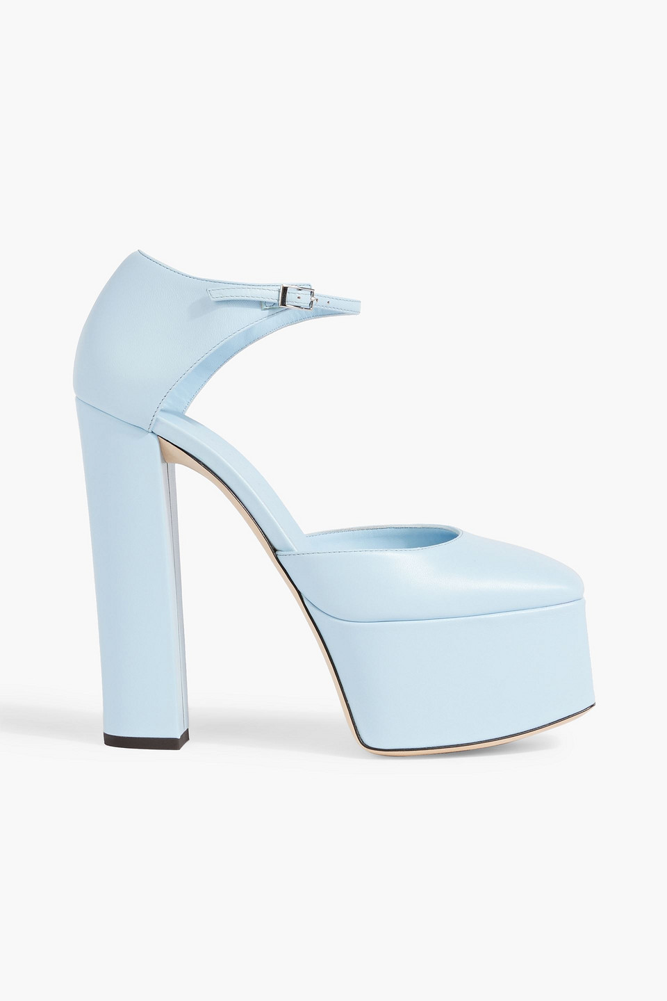 Giuseppe Zanotti New York 80 Leather Platform Pumps In Sky Blue