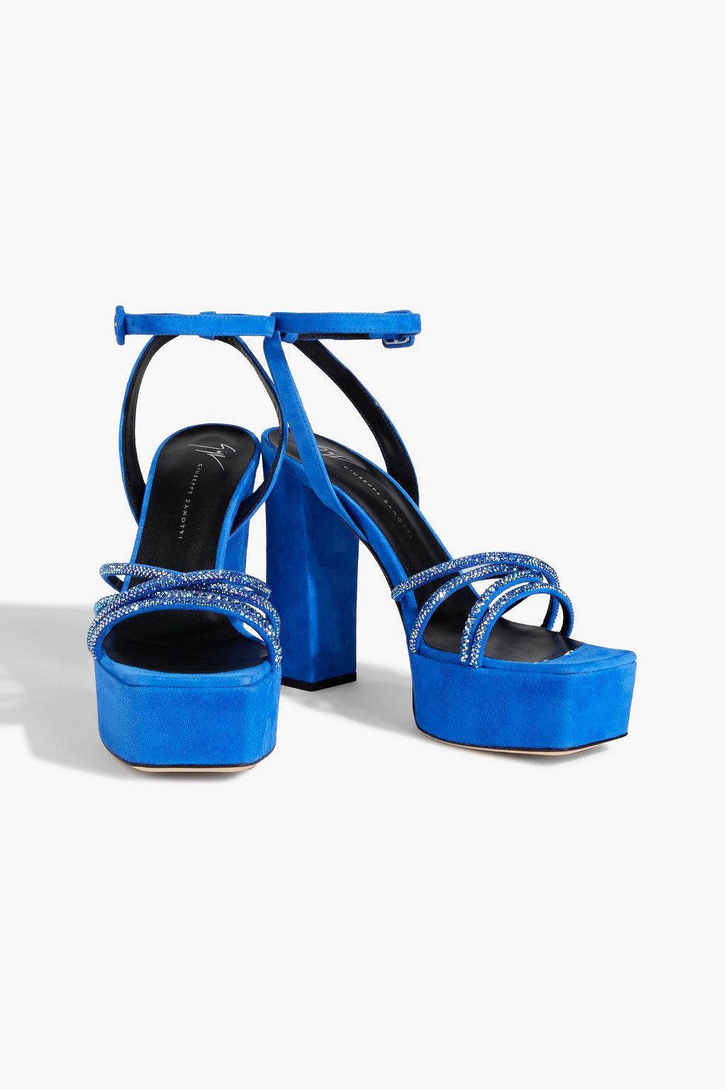 GIUSEPPE ZANOTTI Arhama crystal-embellished suede platform sandals