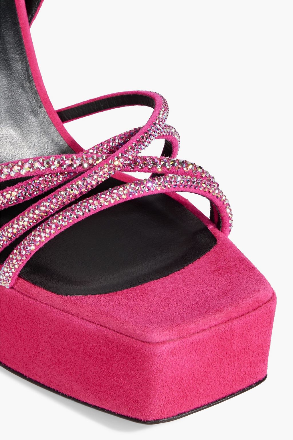 GIUSEPPE ZANOTTI Arhama crystal-embellished suede platform sandals