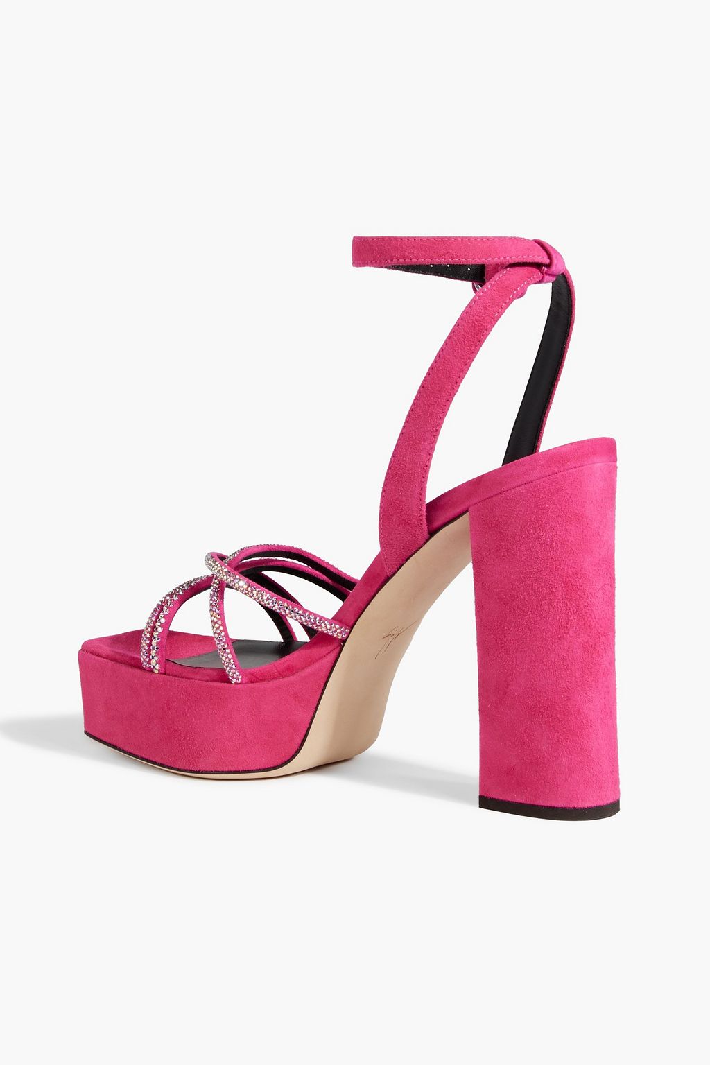 GIUSEPPE ZANOTTI Arhama crystal-embellished suede platform sandals