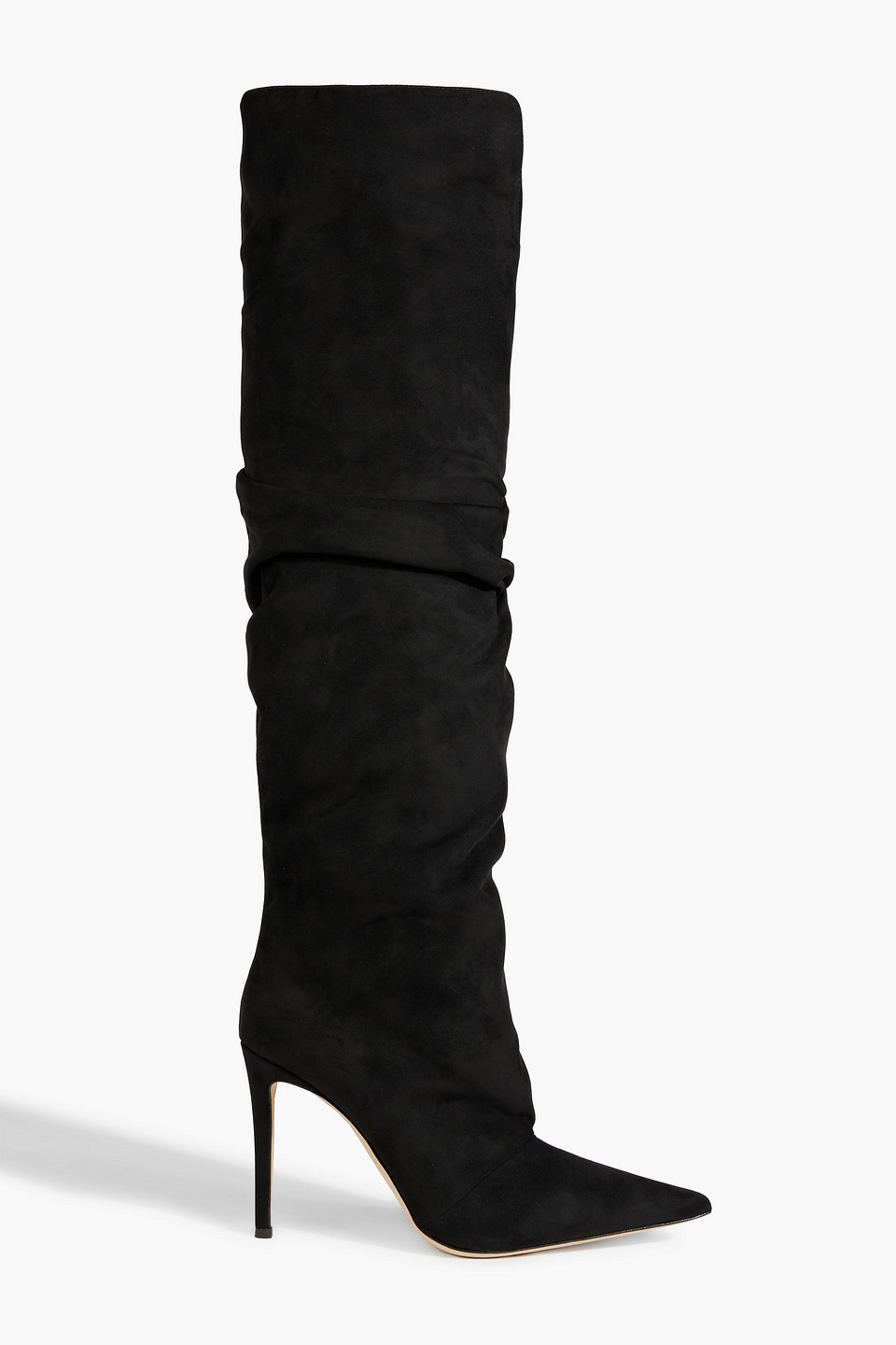Giuseppe Zanotti Braquel 105 Gathered Faux Suede Over-the-knee Boots In Black
