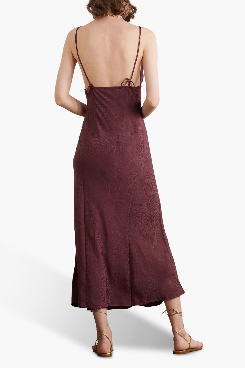 RIXO Palermo satin-jacquard midi dress