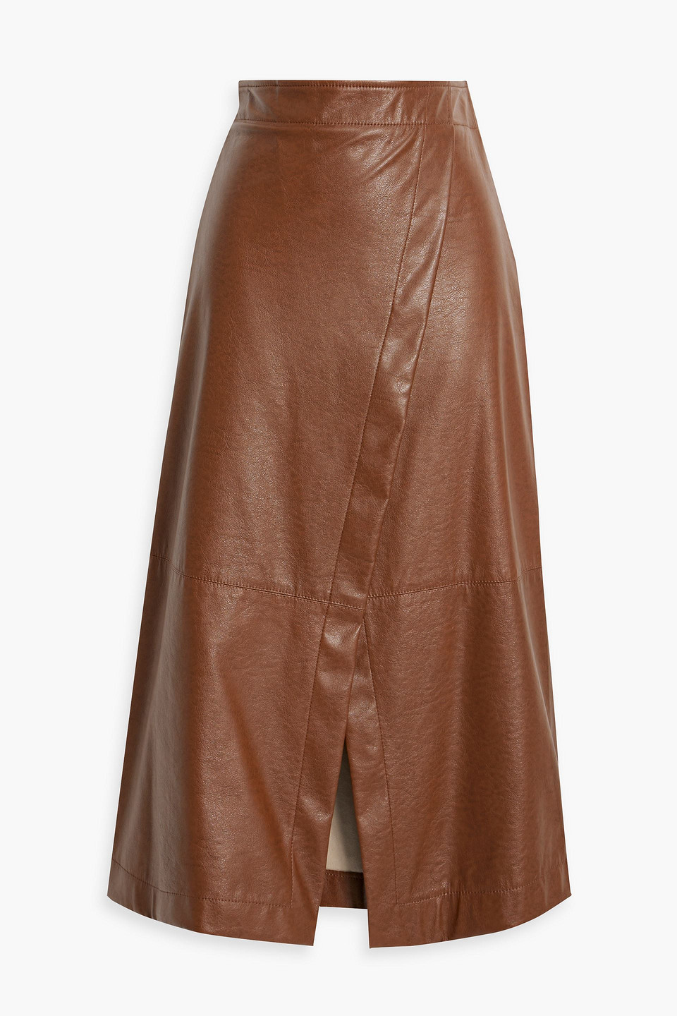 Msgm Wrap Design Midi Skirt In Brown
