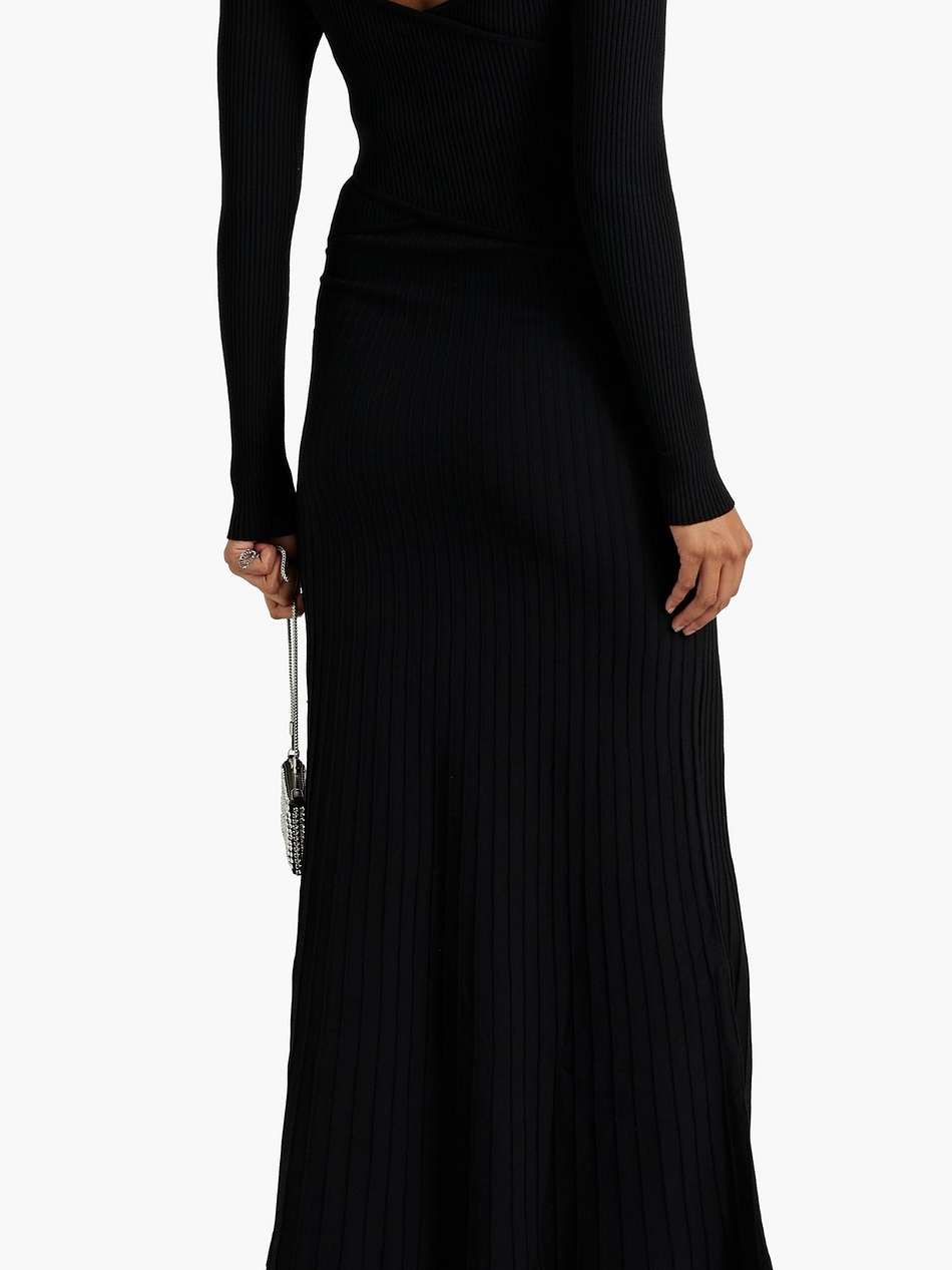 cutout ribbed-knit maxi dress