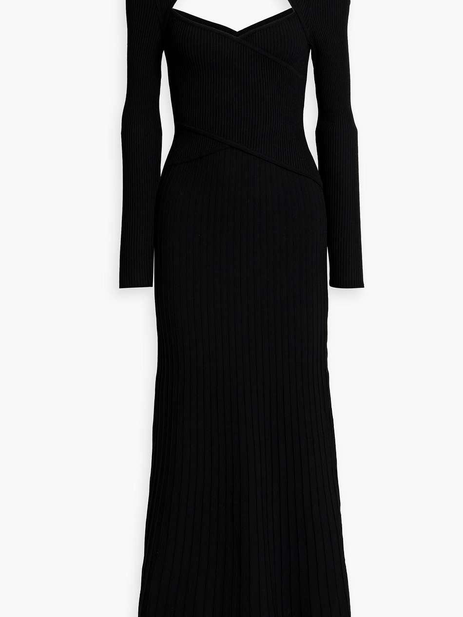 cutout ribbed-knit maxi dress