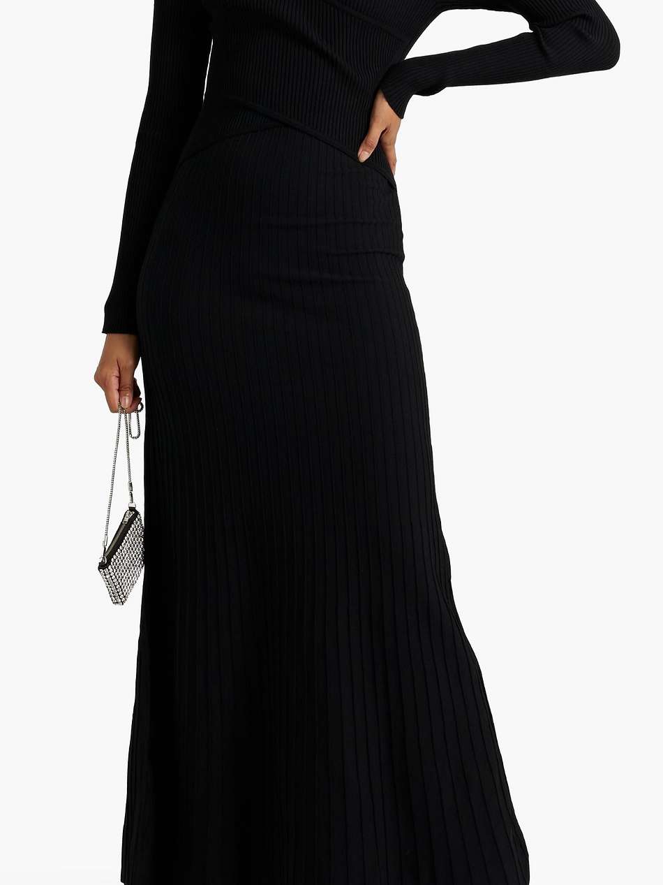 cutout ribbed-knit maxi dress
