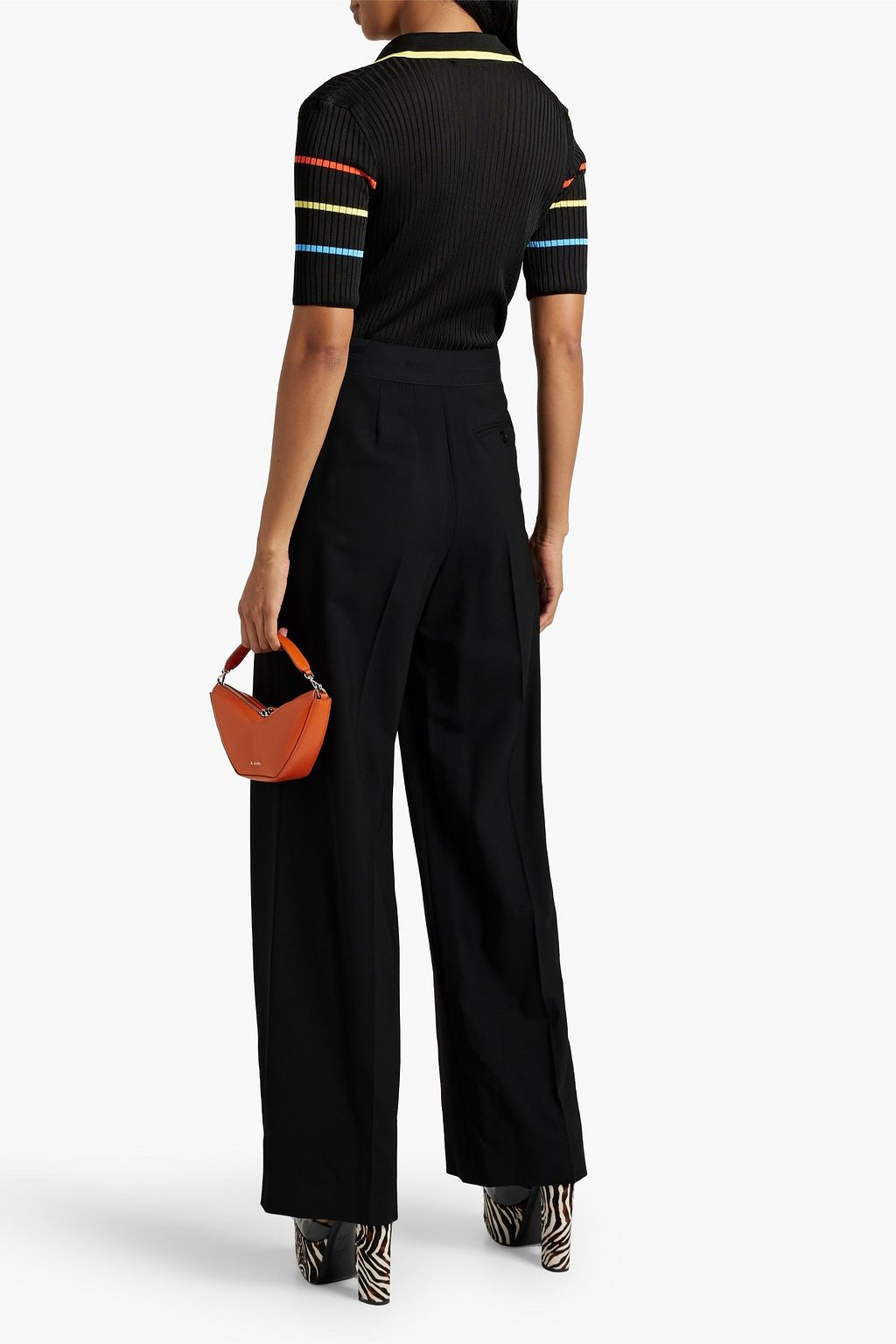 MSGM Grain de poudre wool-blend wide-leg pants