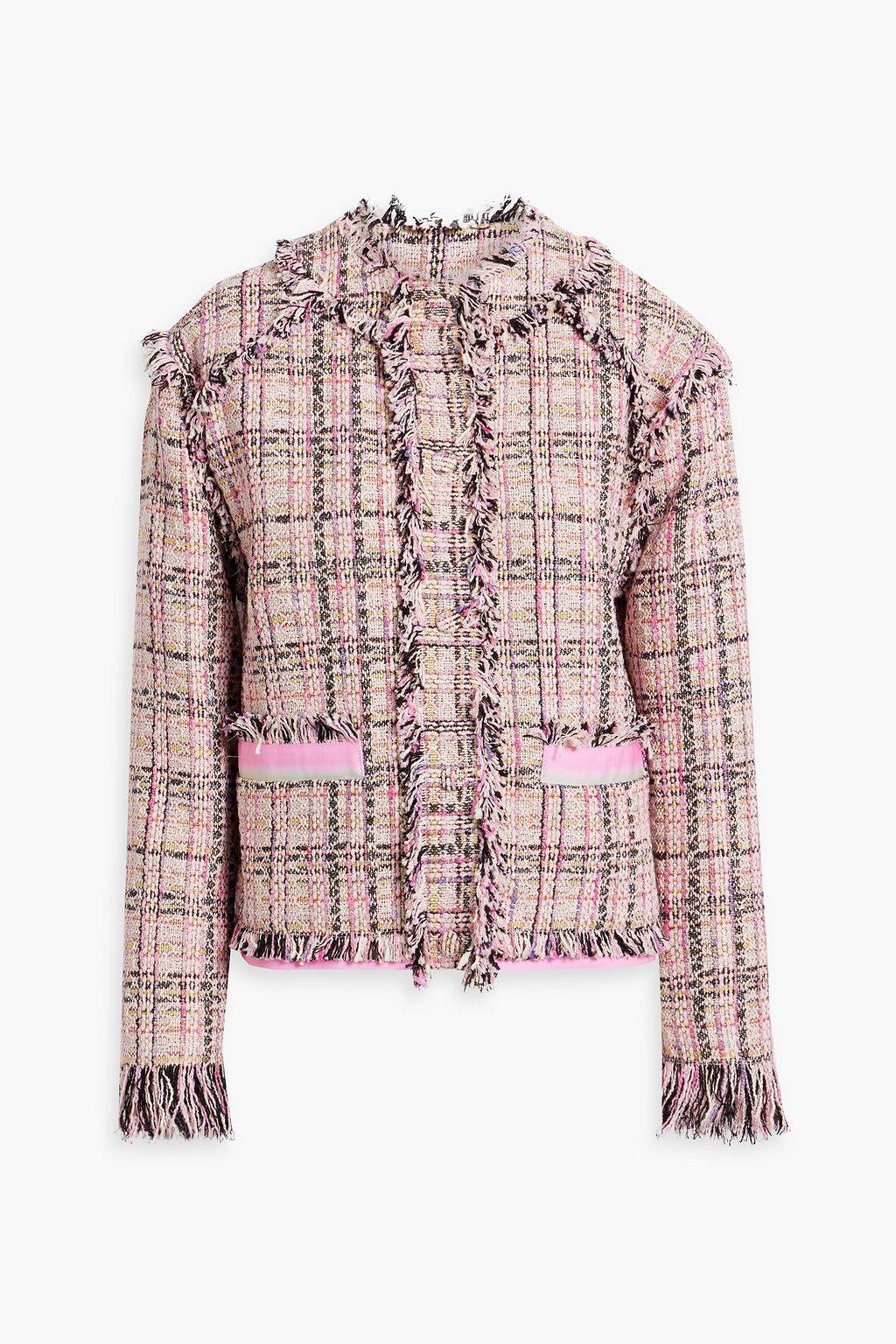 MSGM Frayed cotton-blend tweed jacket | THE OUTNET