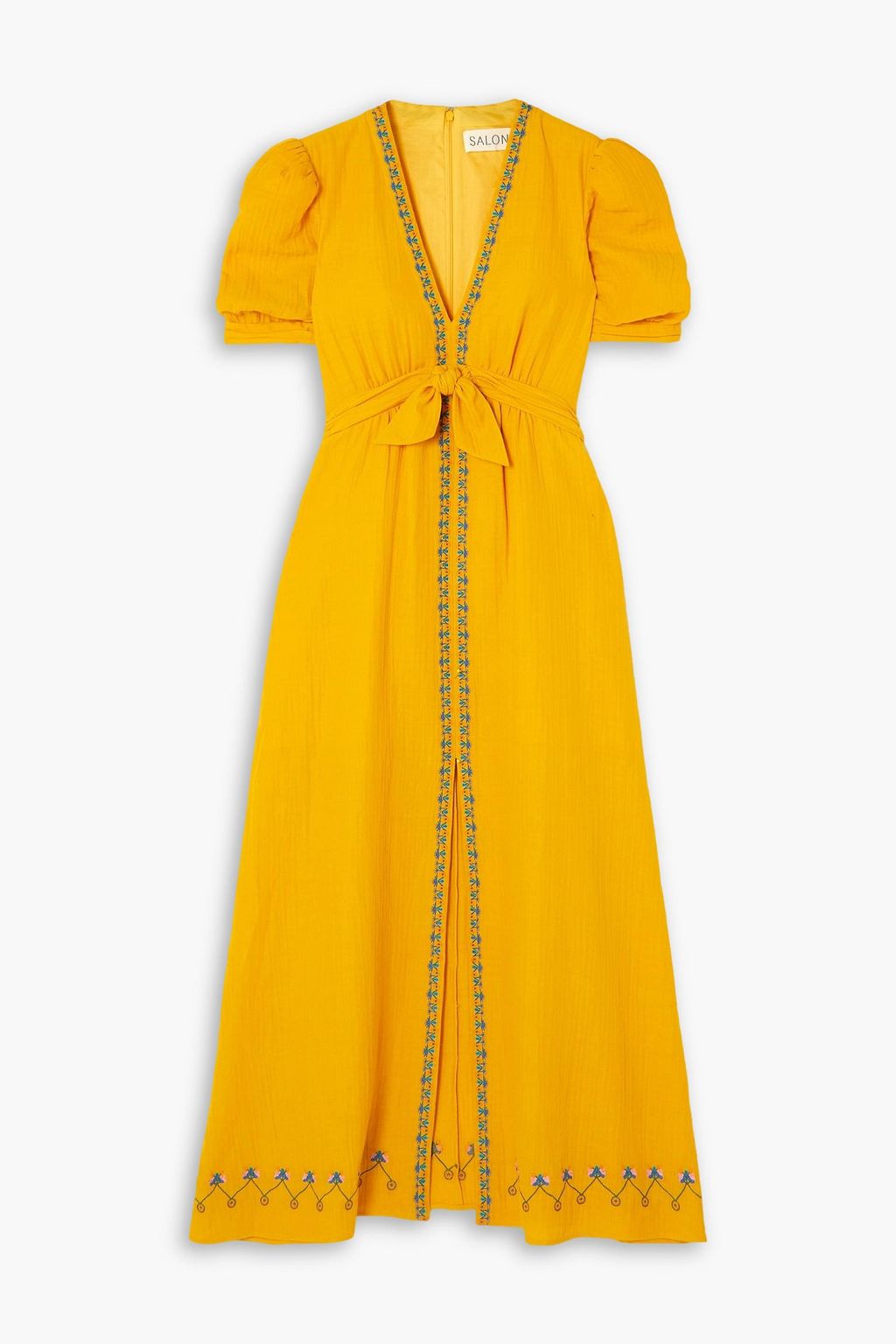 SALONI Jamie embroidered cottongauze maxi dress THE