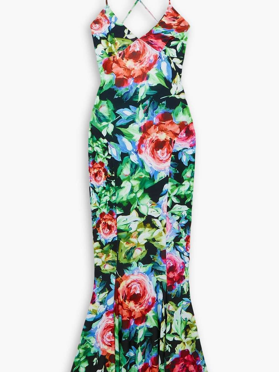 floral-print stretch-jersey slip dress