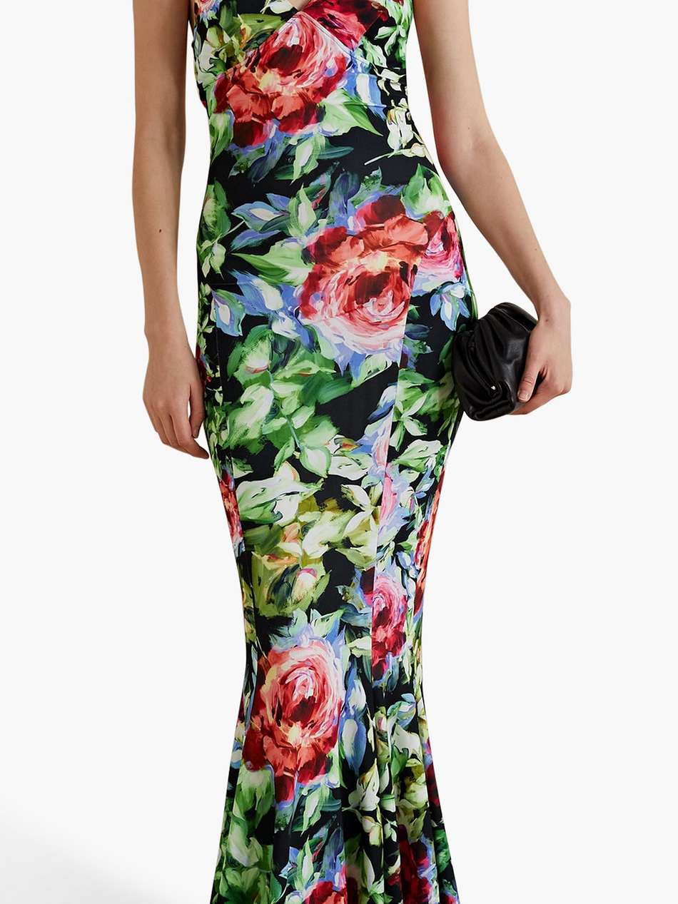 floral-print stretch-jersey slip dress