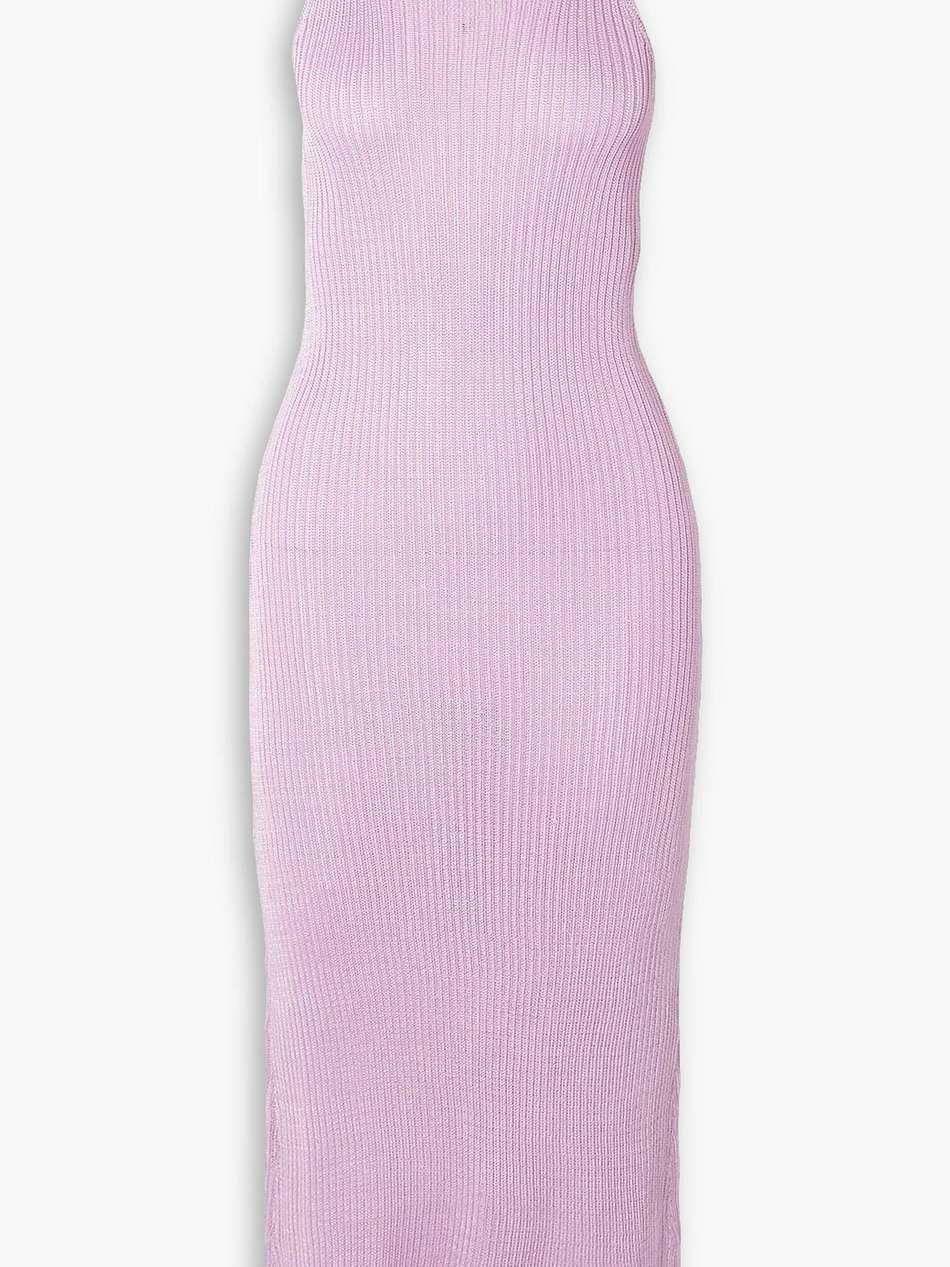 ribbed-knit midi dress
