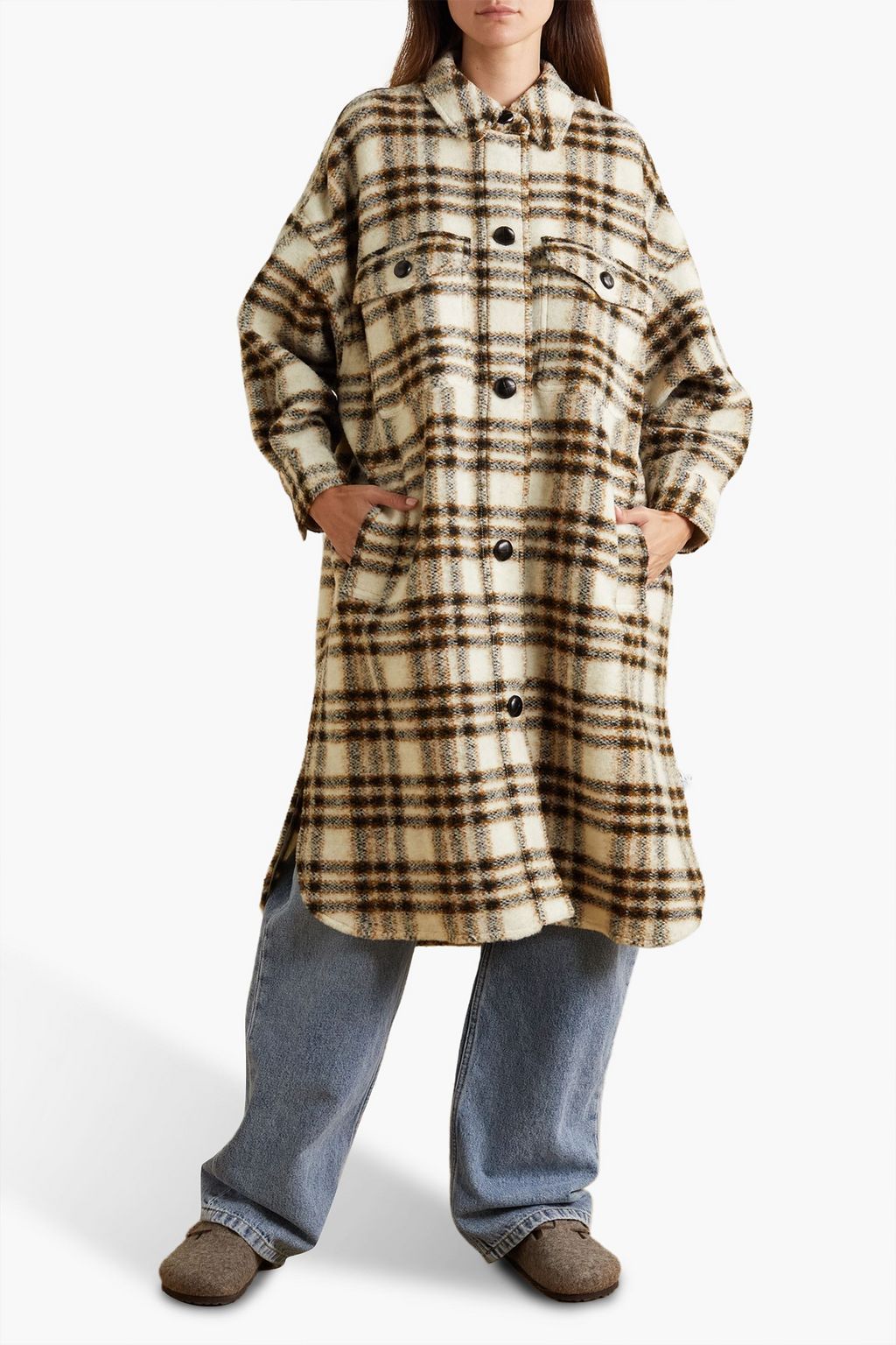 MARANT ÉTOILE Fontizi checked wool-blend coat