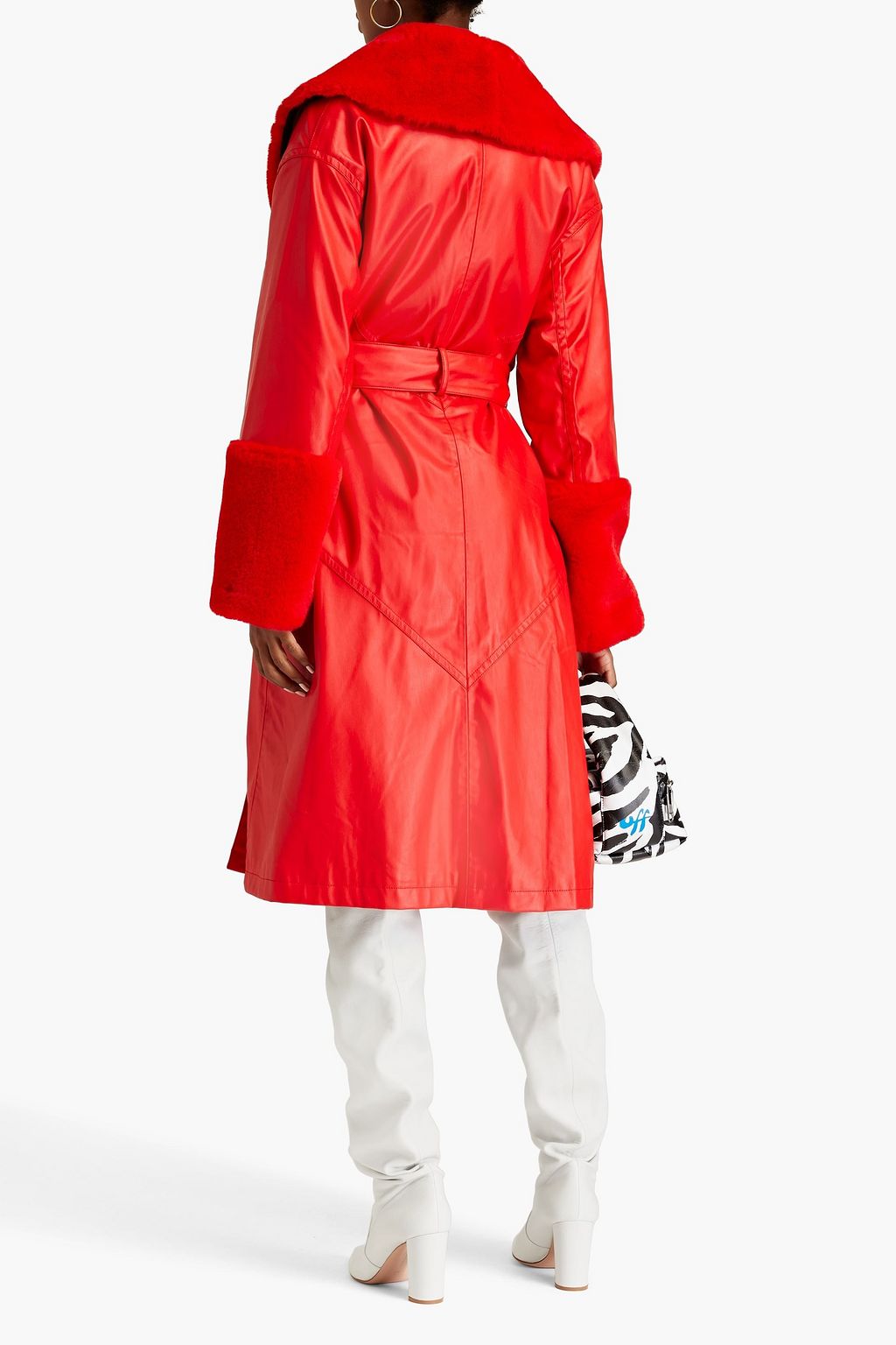 JAKKE Bailey belted faux leather coat