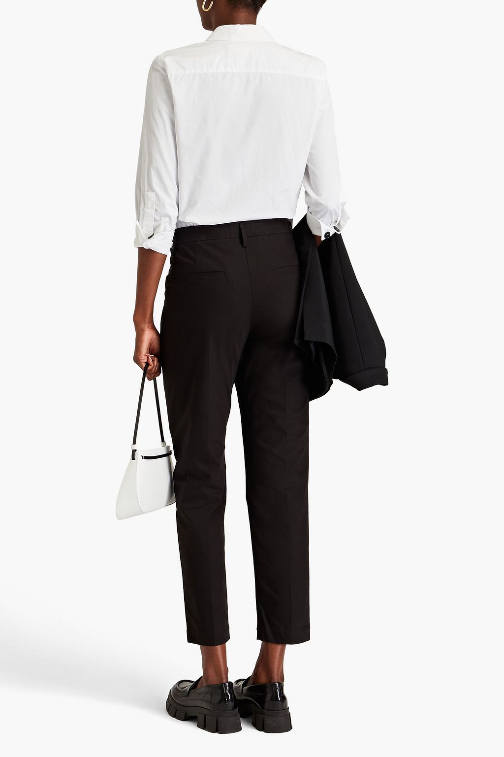 BRUNELLO CUCINELLI Karottenhose aus Gabardine aus Stretch-Baumwolle mit Zierperlen