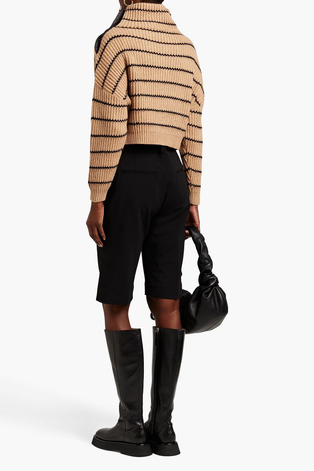 BRUNELLO CUCINELLI Pullover aus geripptem Kaschmir mit Streifen und Zierperlen