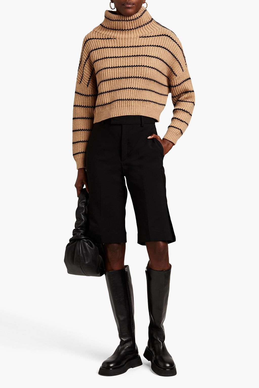 BRUNELLO CUCINELLI Pullover aus geripptem Kaschmir mit Streifen und Zierperlen