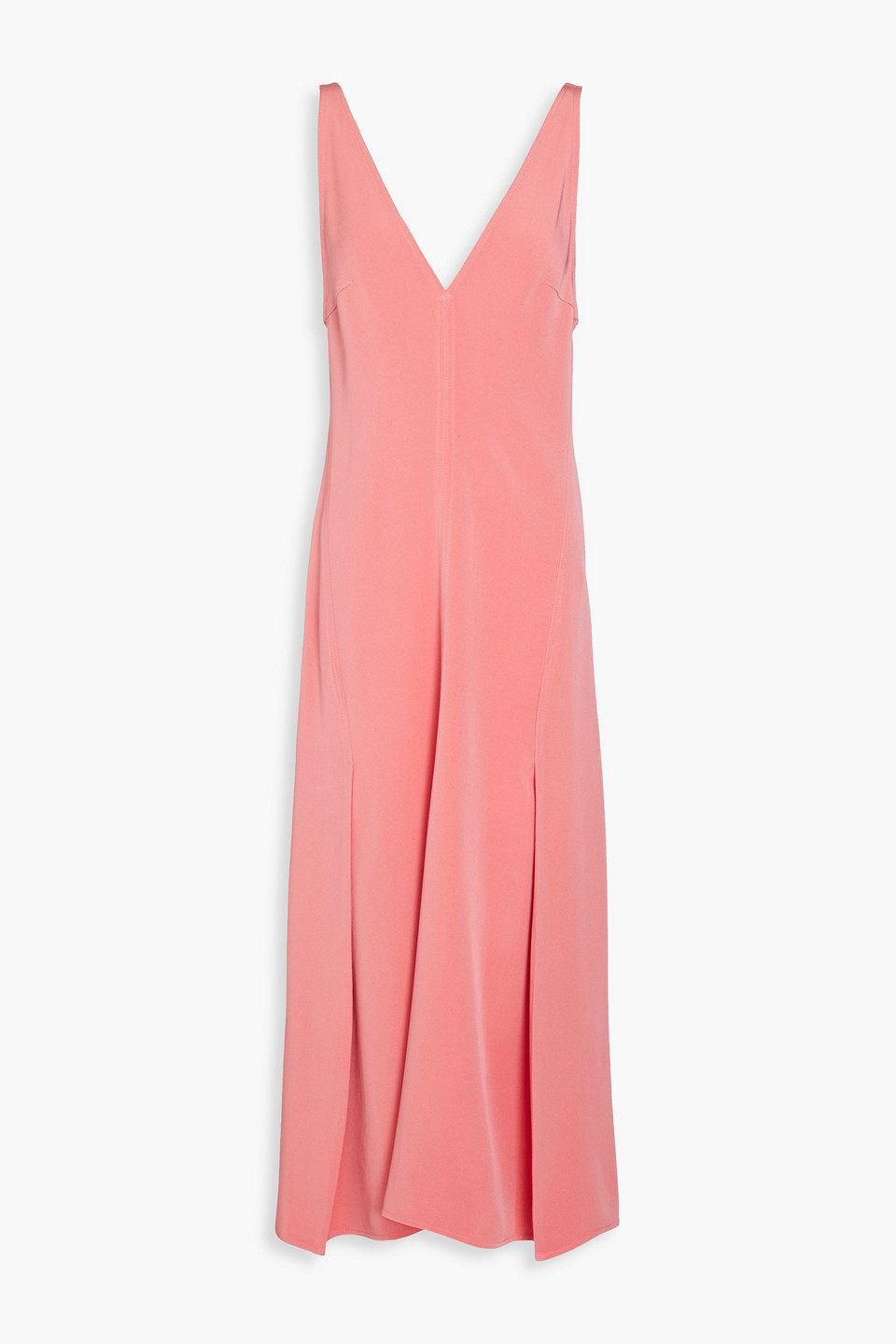 Victoria Beckham Pleated Satin-crepe Midi Dress In Pink