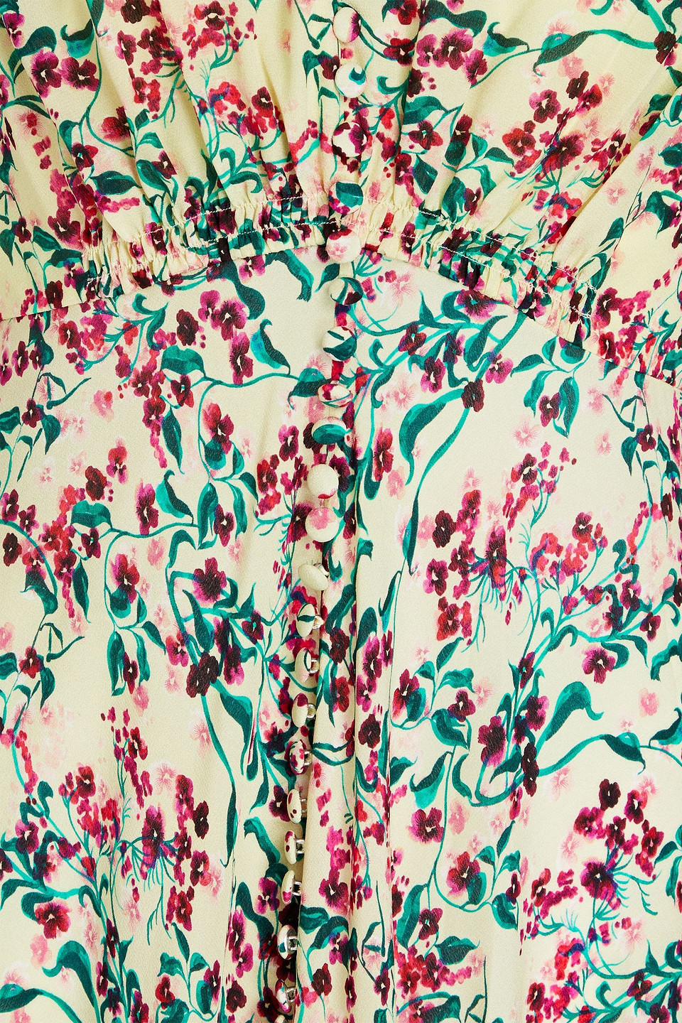 SALONI LEA FLORAL-PRINT SILK CREPE DE CHINE MIDI DRESS