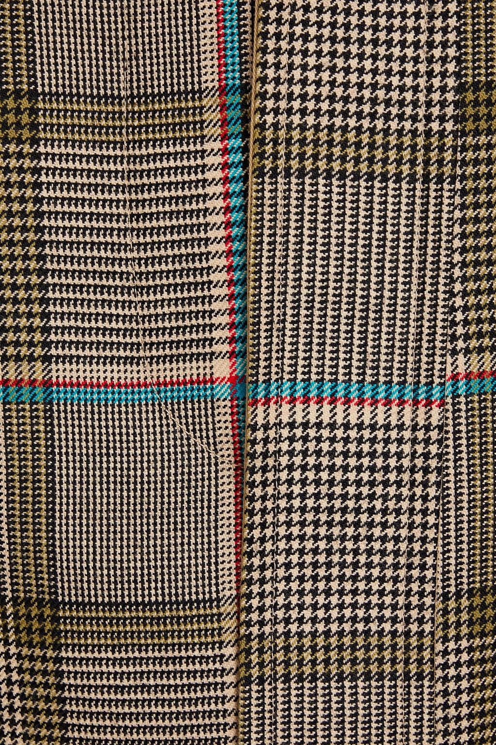 VICTORIA BECKHAM Checked houndstooth wool trench coat