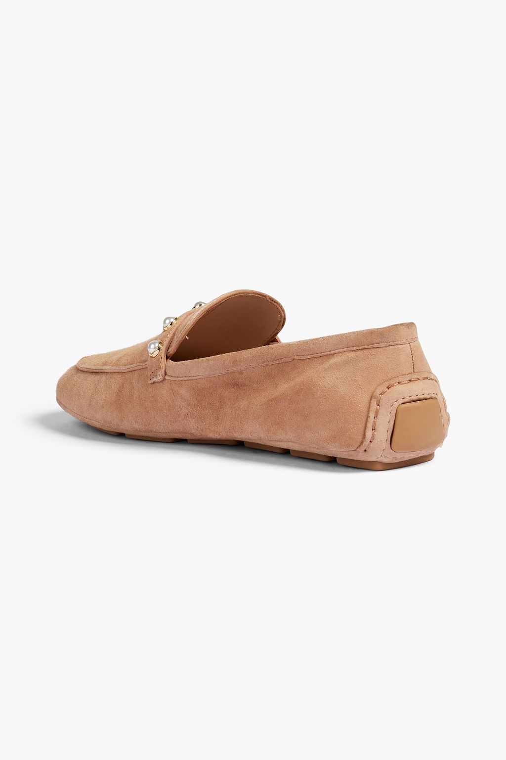 STUART WEITZMAN Loafers aus Veloursleder mit Kunstperlen