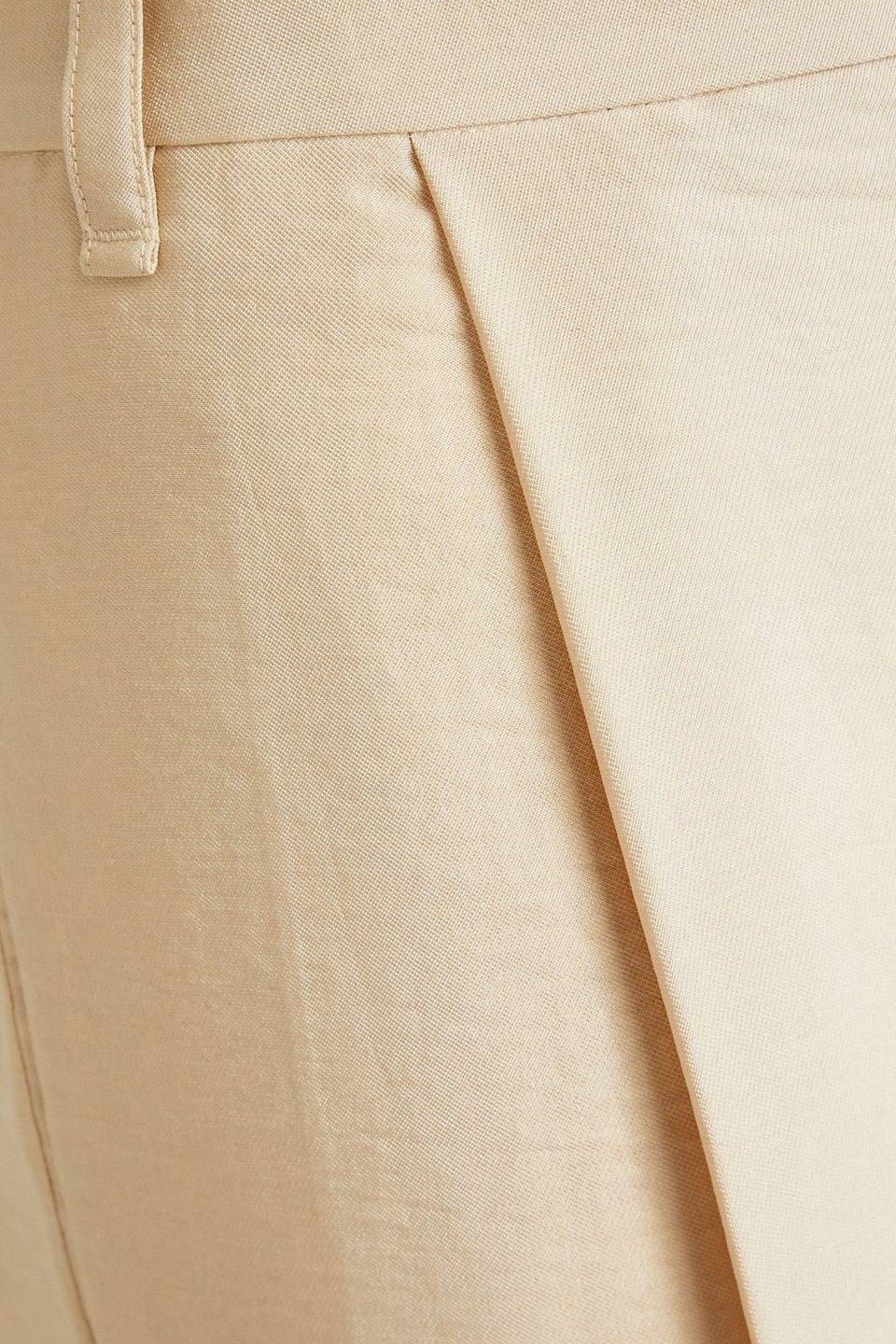 Vince Pleated Twill Wide-leg Pants In Ecru