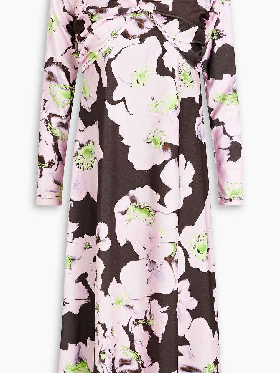 fay off-the shoulder floral-print jersey dress