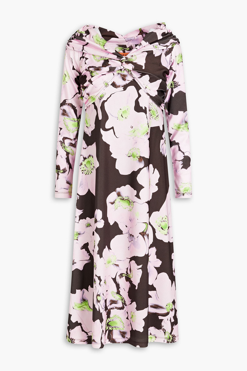 Stine Goya Bedrucktes Kleid Aus Jersey Mit Twist-detail An Der Vorderseite In Pink
