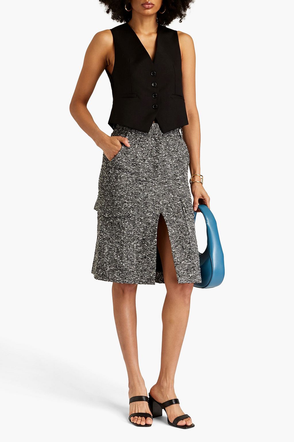 VICTORIA BECKHAM Rock aus Bouclé-Tweed