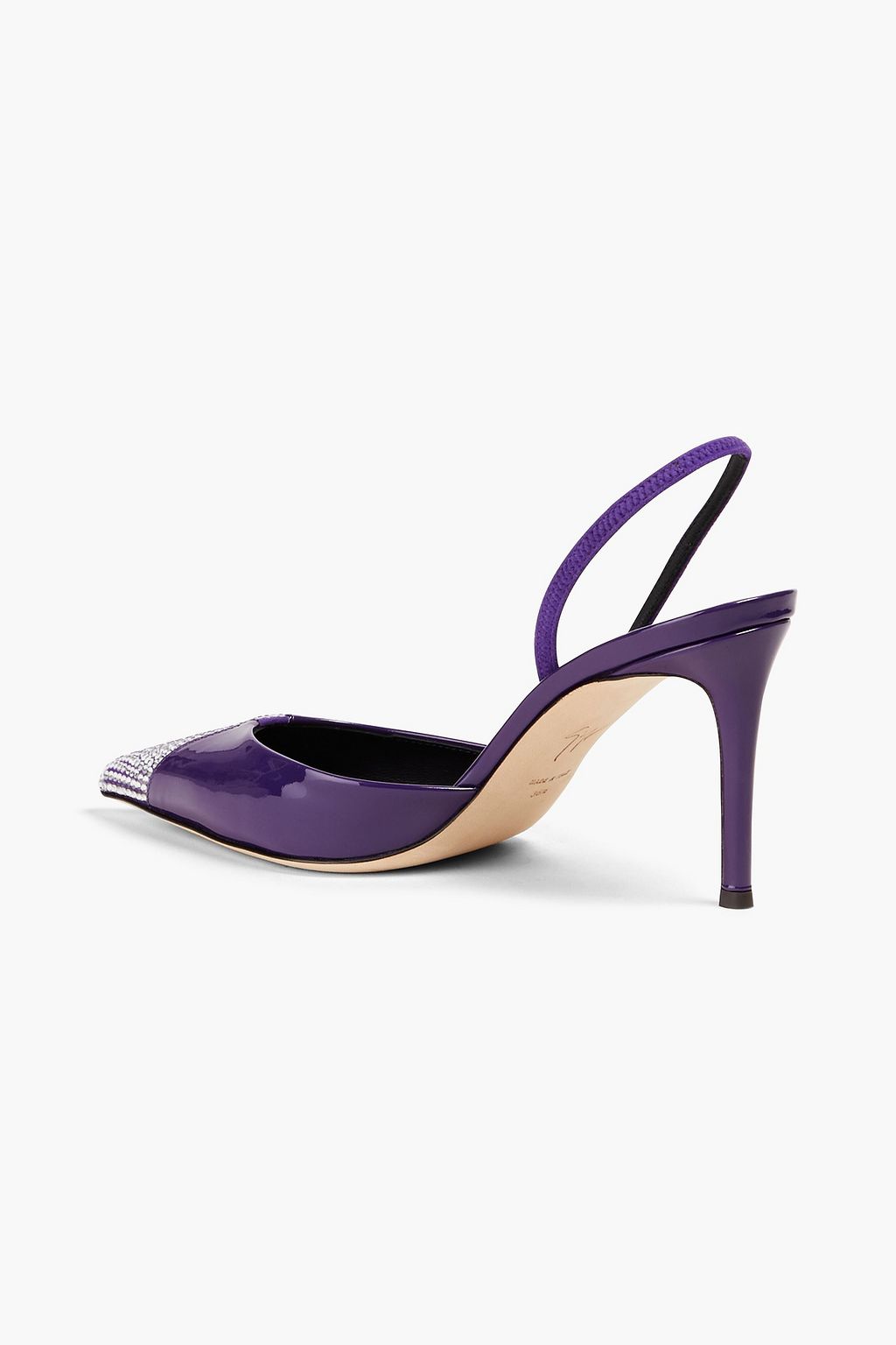 GIUSEPPE ZANOTTI Crystal-embellished patent-leather pumps
