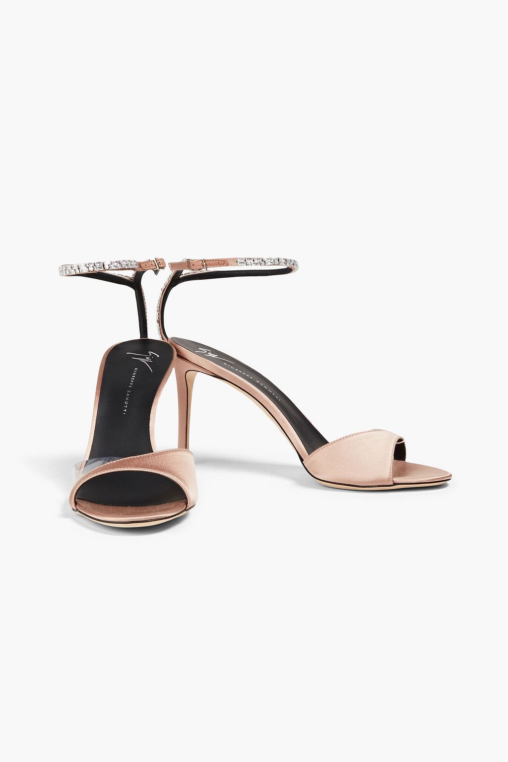 GIUSEPPE ZANOTTI Leeah crystal-embellished PVC and satin sandals