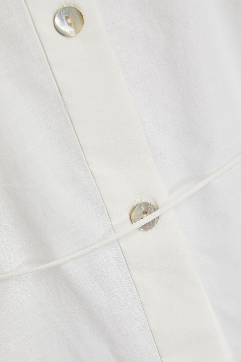 VINCE. Belted cotton-blend poplin shirt