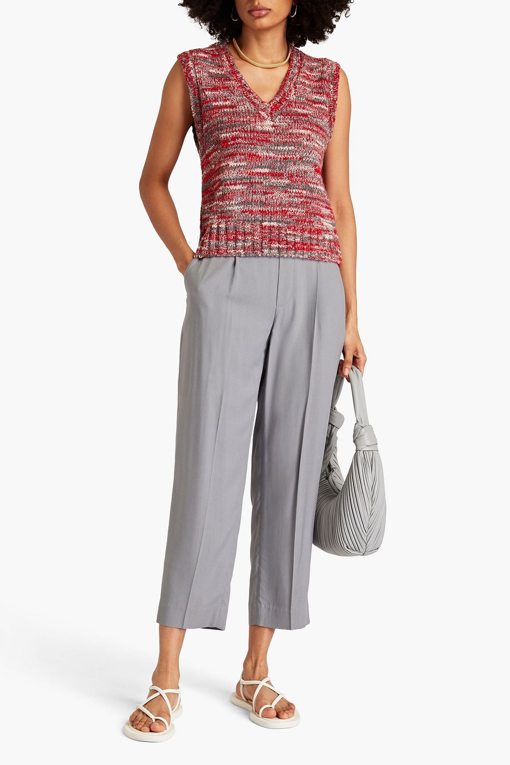 VINCE. Cropped twill tapered pants