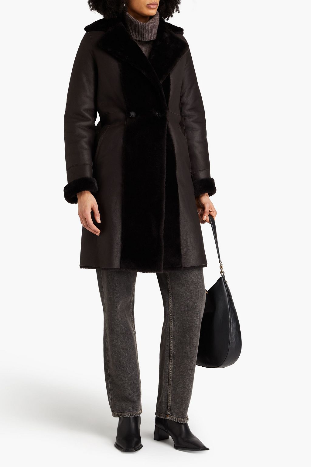 YVES SALOMON Double-breasted shearling coat