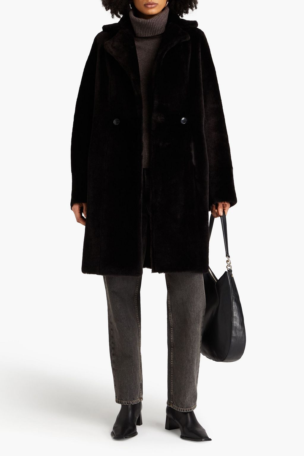 YVES SALOMON Double-breasted shearling coat