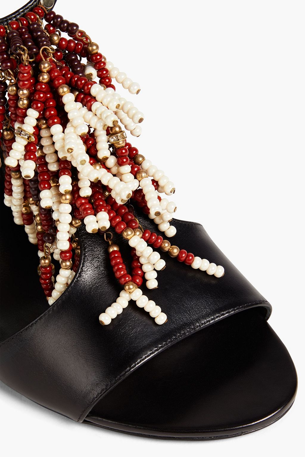 ROGER VIVIER Fringed beaded leather sandals