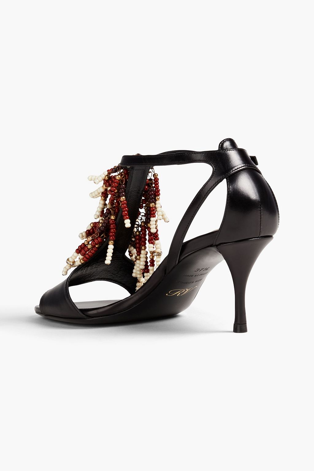 ROGER VIVIER Fringed beaded leather sandals